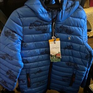 Joules Kids Puffer Jacket with Vehicle Print